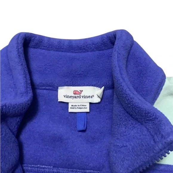 Vineyard vines Blue and Mint Sleeveless Fleece Vest - Picture 3 of 4